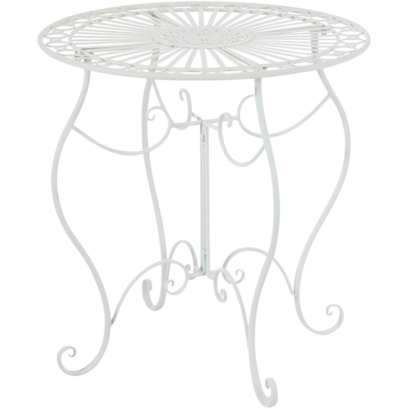 Table pour terrasse Ronde 2 personnes en Fer forgé Blanc Irena - 1