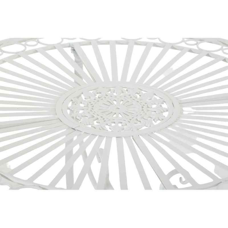 Table pour terrasse Ronde 2 personnes en Fer forgé Blanc Irena - 3