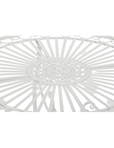 Table pour terrasse Ronde 2 personnes en Fer forgé Blanc Irena - 3