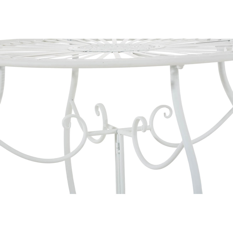 Table pour terrasse Ronde 2 personnes en Fer forgé Blanc Irena - 4