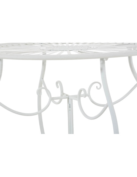 Table pour terrasse Ronde 2 personnes en Fer forgé Blanc Irena - 4