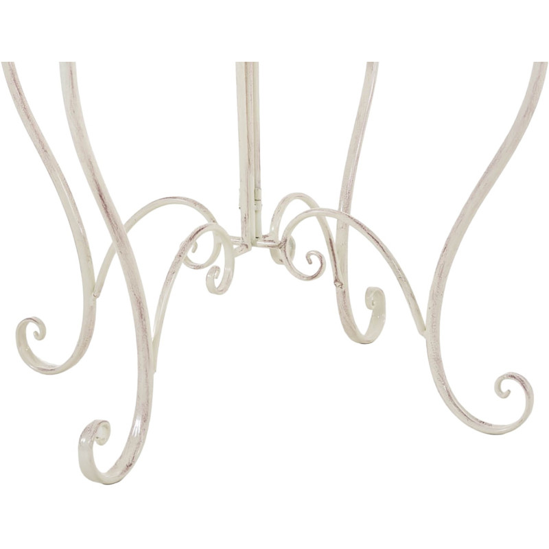 Table pour terrasse Ronde 2 personnes en Fer forgé Crème vieilli Irena - 5