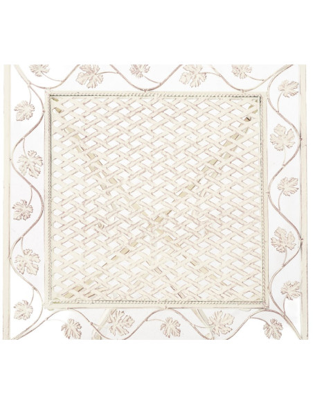 Table pour terrasse Carrée 2 personnes en Fer forgé Crème vieilli Marilee - 3