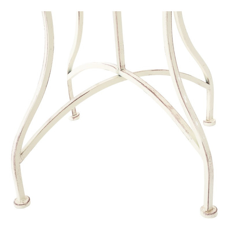 Table pour terrasse Carrée 2 personnes en Fer forgé Crème vieilli Marilee - 6