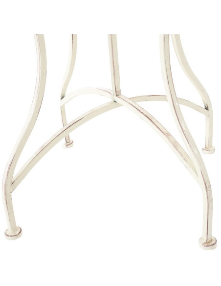 Table pour terrasse Carrée 2 personnes en Fer forgé Crème vieilli Marilee - 6