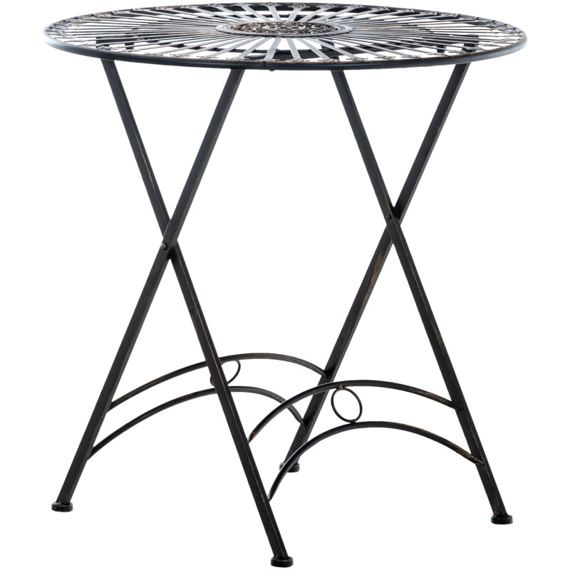 Table pour terrasse Ronde 2 personnes en Fer forgé Bronze Heloise - 1