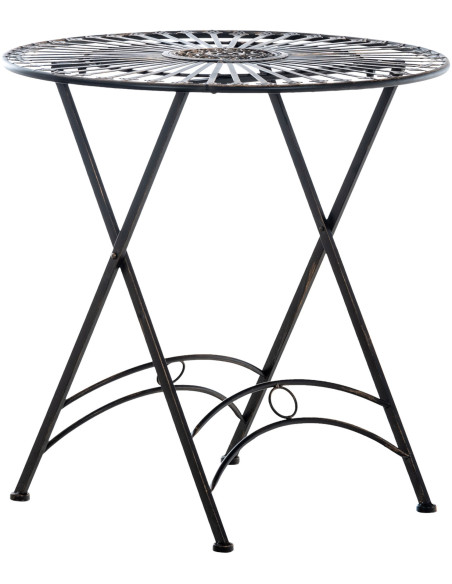 Table pour terrasse Ronde 2 personnes en Fer forgé Bronze Heloise - 1