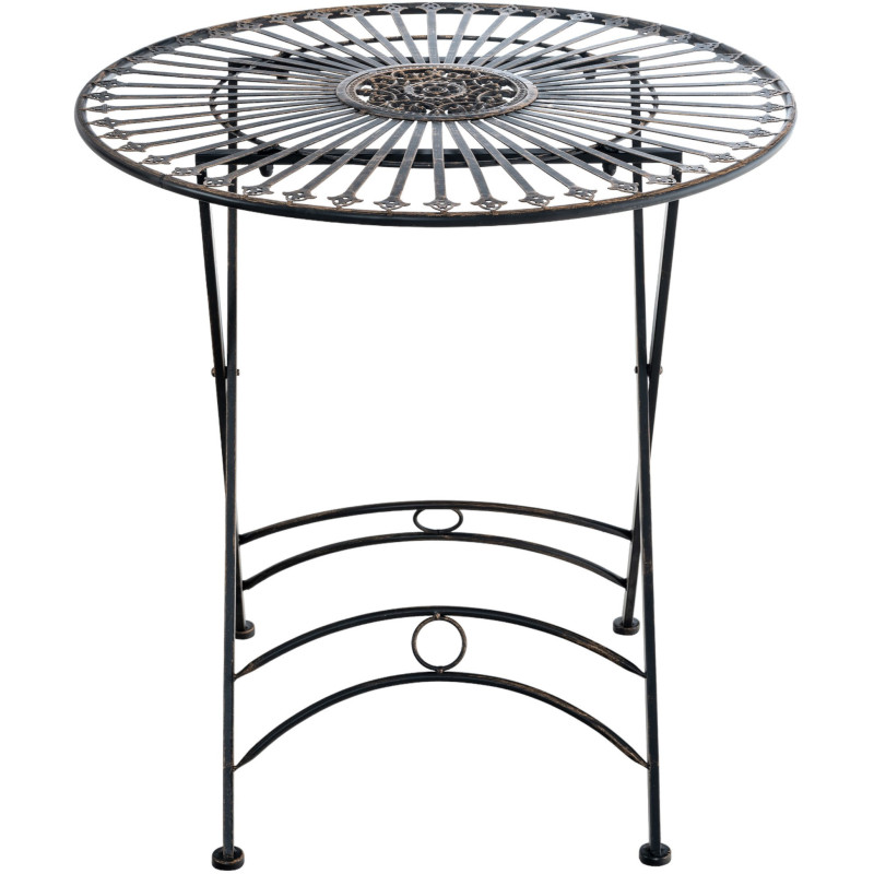 Table pour terrasse Ronde 2 personnes en Fer forgé Bronze Heloise - 2