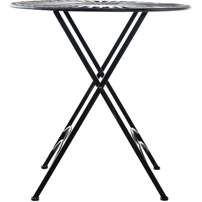 Table pour terrasse Ronde 2 personnes en Fer forgé Bronze Heloise - 3