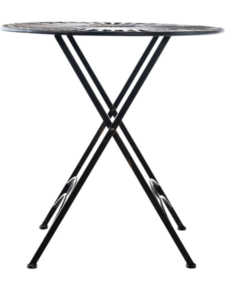 Table pour terrasse Ronde 2 personnes en Fer forgé Bronze Heloise - 3
