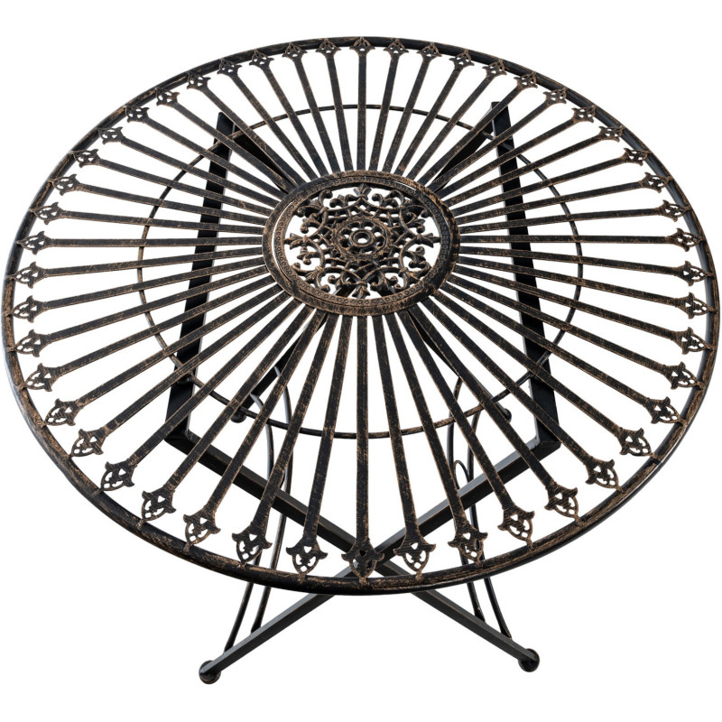 Table pour terrasse Ronde 2 personnes en Fer forgé Bronze Heloise - 4