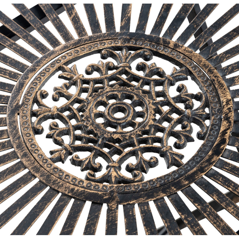 Table pour terrasse Ronde 2 personnes en Fer forgé Bronze Heloise - 6