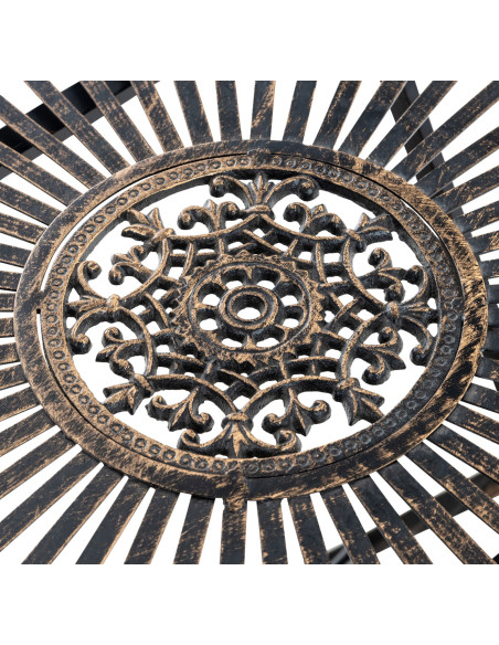 Table pour terrasse Ronde 2 personnes en Fer forgé Bronze Heloise - 6