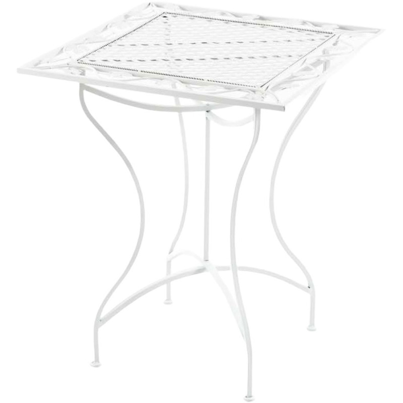 Table pour terrasse Carrée 2 personnes en Fer forgé Blanc Marilee - 1