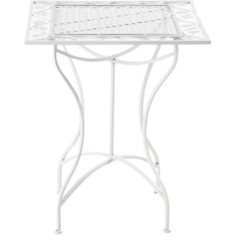 Table pour terrasse Carrée 2 personnes en Fer forgé Blanc Marilee - 2