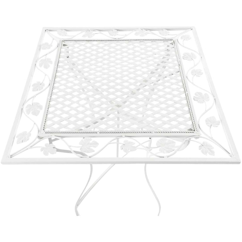 Table pour terrasse Carrée 2 personnes en Fer forgé Blanc Marilee - 3