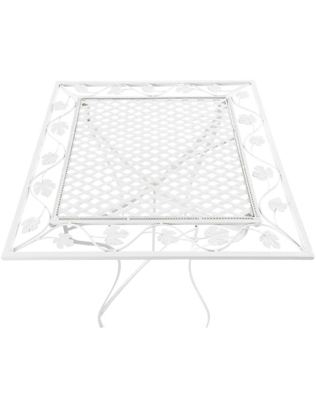 Table pour terrasse Carrée 2 personnes en Fer forgé Blanc Marilee - 3