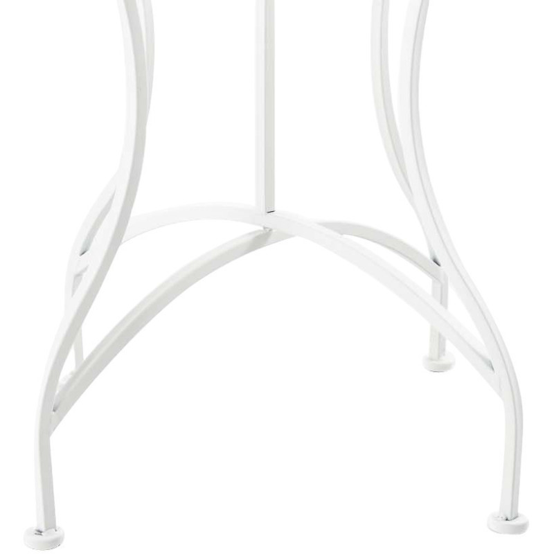 Table pour terrasse Carrée 2 personnes en Fer forgé Blanc Marilee - 7