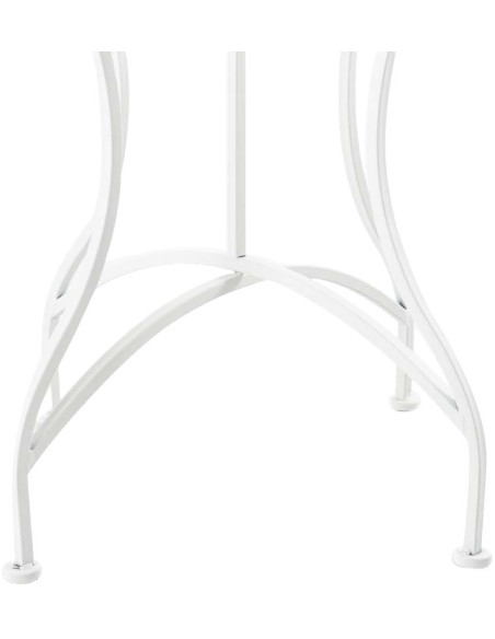 Table pour terrasse Carrée 2 personnes en Fer forgé Blanc Marilee - 7