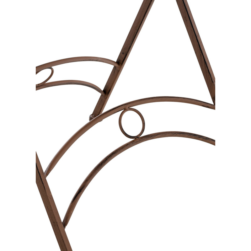 Table pour terrasse Ronde 2 personnes en Fer forgé Marron vieilli Heloise - 7