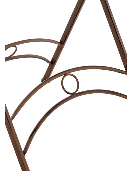 Table pour terrasse Ronde 2 personnes en Fer forgé Marron vieilli Heloise - 7