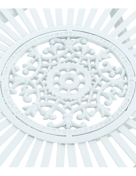 Table pour terrasse Ronde 2 personnes en Fer forgé Blanc Heloise - 6