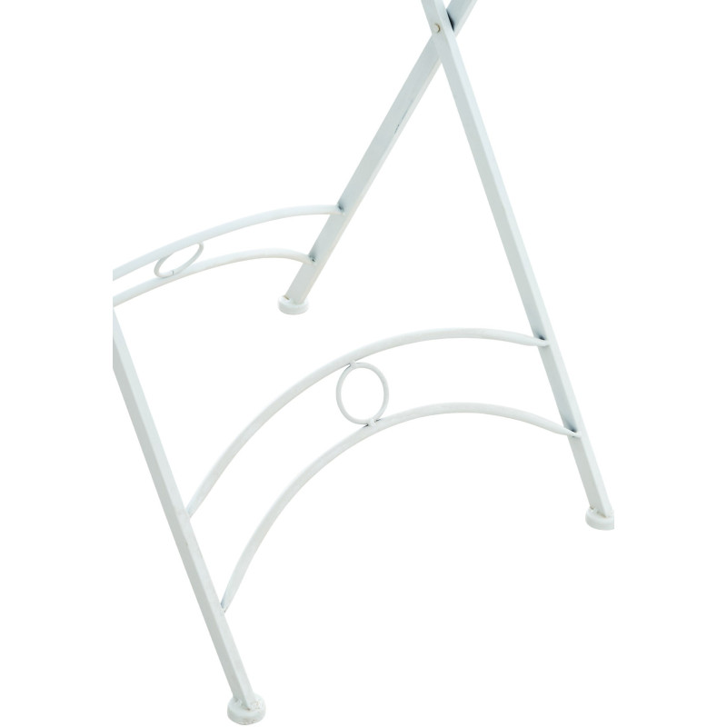 Table pour terrasse Ronde 2 personnes en Fer forgé Blanc Heloise - 7