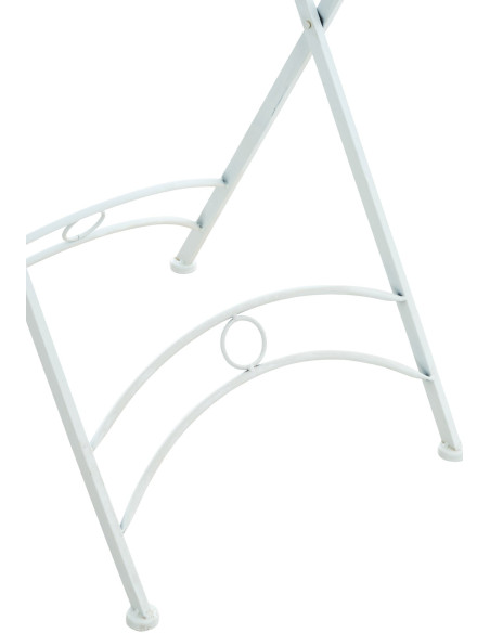 Table pour terrasse Ronde 2 personnes en Fer forgé Blanc Heloise - 7