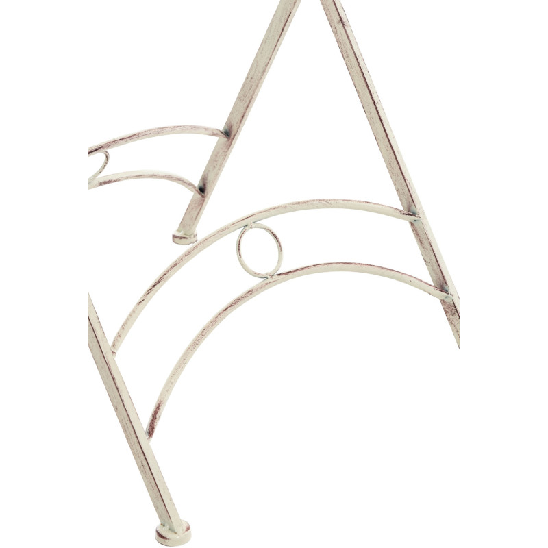 Table pour terrasse Ronde 2 personnes en Fer forgé Crème vieilli Heloise - 6