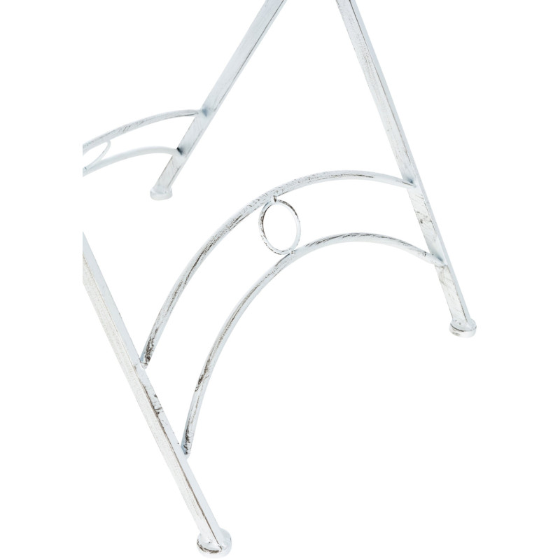 Table pour terrasse Ronde 2 personnes en Fer forgé Blanc vieilli Heloise - 6