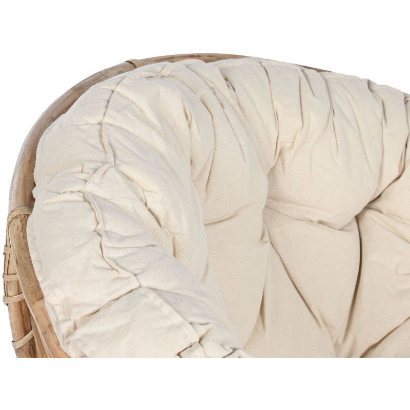 Outsunny Papasan Draaistoel Rotan 360° met Zitkussen, Ronde Buitenstoel