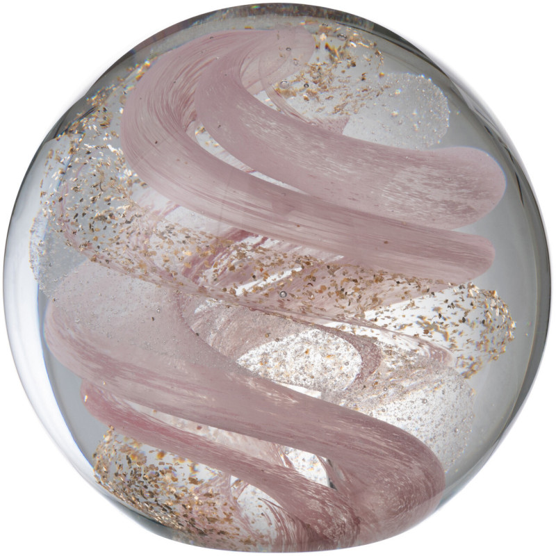 Sulfure Ronde Tourbillon Vortex en Verre Rose Doré 10 cm - 1