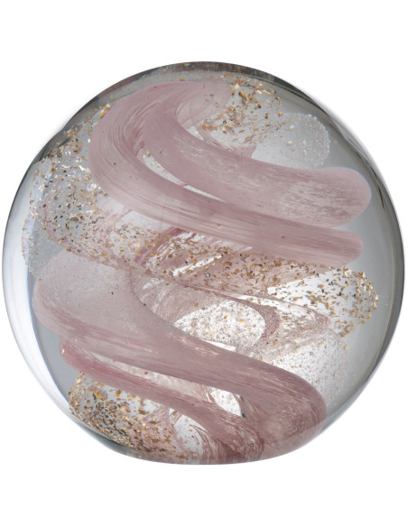 Sulfure Ronde Tourbillon Vortex en Verre Rose Doré 10 cm - 1
