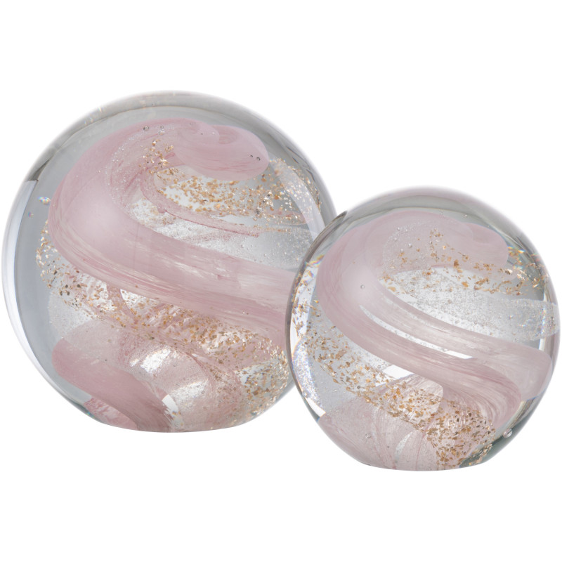 Sulfure Ronde Tourbillon Vortex en Verre Rose Doré 10 cm - 2