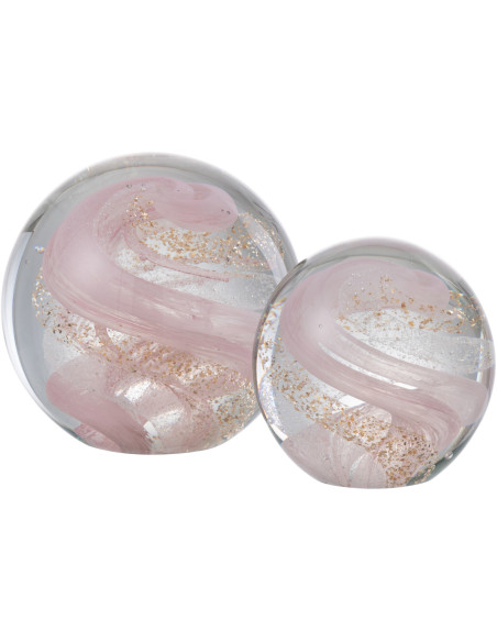 Sulfure Ronde Tourbillon Vortex en Verre Rose Doré 10 cm - 2