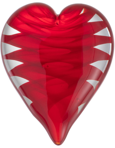 Presse papier original couché Coeur rouge en verre | Histoires Singulières - 1