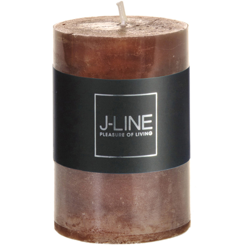 Bougie Cylindrique Marron J-Line en Cire 18 heures Hauteur 7 cm - 1