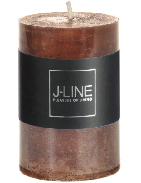 Bougie Cylindrique Marron J-Line en Cire 18 heures Hauteur 7 cm - 1