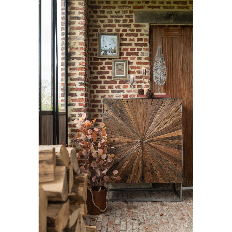 Bougie Cylindrique Marron J-Line en Cire 18 heures Hauteur 7 cm - 6