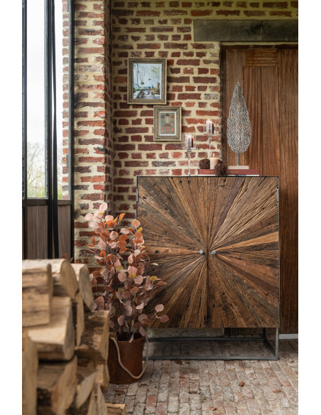 Bougie Cylindrique Marron J-Line en Cire 18 heures Hauteur 7 cm - 6