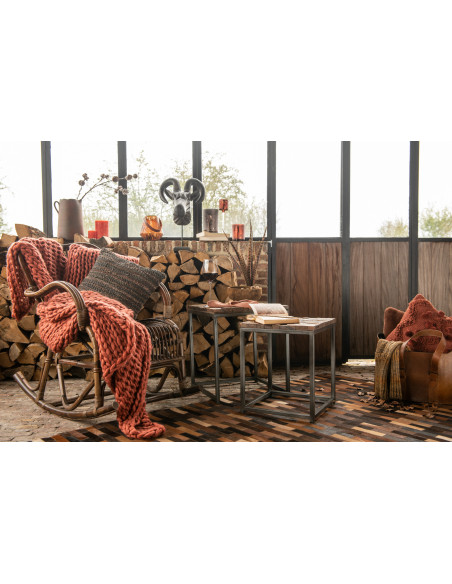 Bougie Cylindrique Marron J-Line en Cire 18 heures Hauteur 7 cm - 8