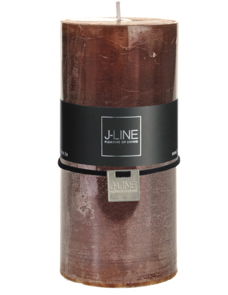 Bougie Cylindrique XXL Marron J-Line en Cire 70 heures Hauteur 15 cm - 1
