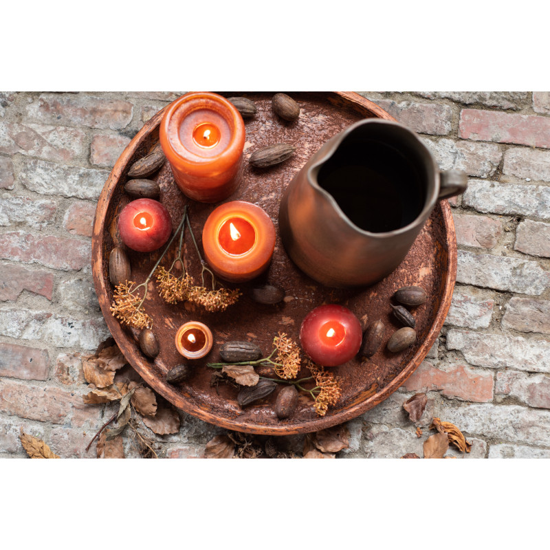 Bougie Cylindrique XXL Marron J-Line en Cire 70 heures Hauteur 15 cm - 4