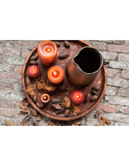 Bougie Cylindrique XXL Marron J-Line en Cire 70 heures Hauteur 15 cm - 4