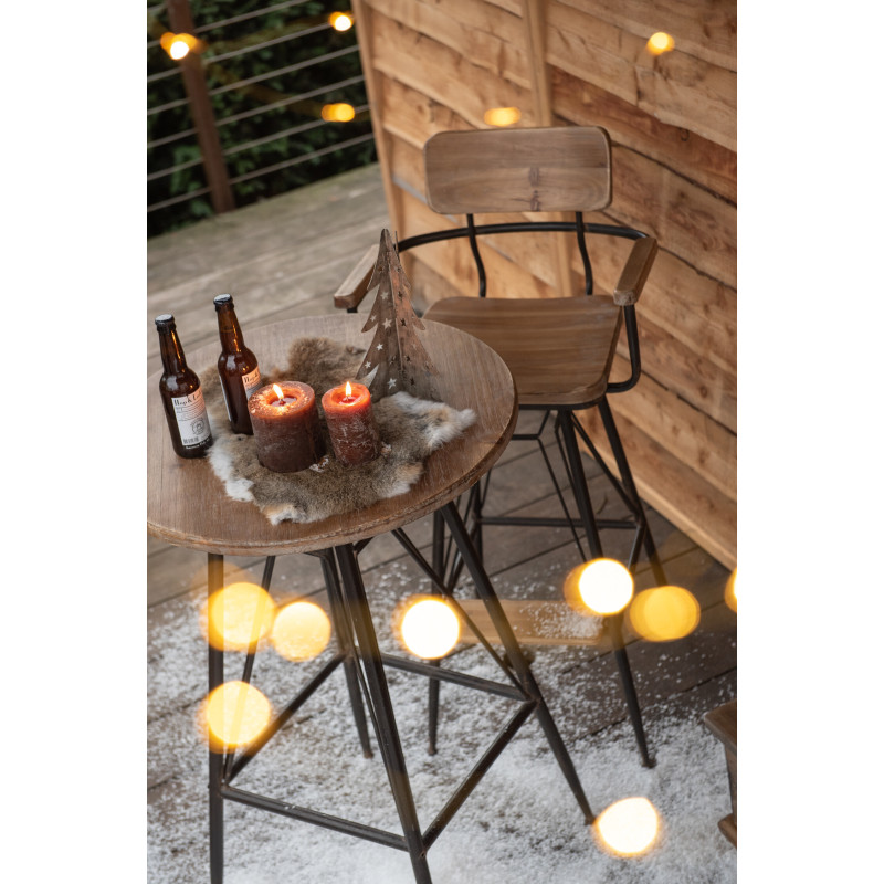 Bougie Cylindrique XXL Marron J-Line en Cire 80 heures Hauteur 10 cm - 5