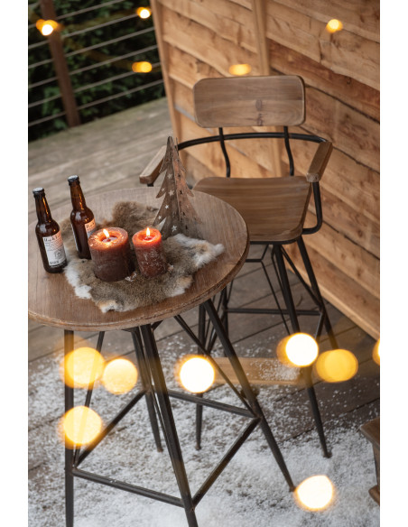Bougie Cylindrique XXL Marron J-Line en Cire 80 heures Hauteur 10 cm - 5
