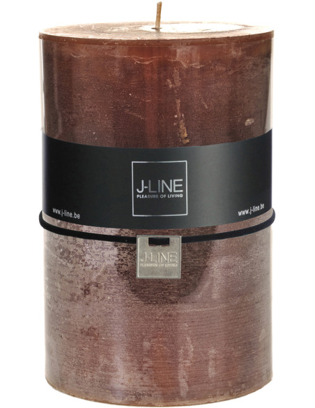 Bougie Cylindrique XXL Marron J-Line en Cire 120 heures Hauteur 15 cm - 1