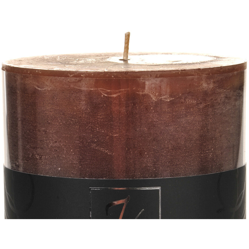 Bougie Cylindrique XXL Marron J-Line en Cire 120 heures Hauteur 15 cm - 3