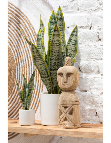 Plante artificielle Sansevieria Hauteur 30 cm en Plastique Vert Avec pot - 2