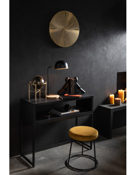 Globe terrestre décoratif Roald Hauteur 30 cm en Métal Doré Plastique Noir - 2